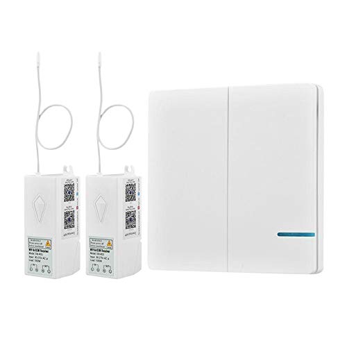Preisvergleich Produktbild Smart Switch, Sprachsteuerungsschalter - Eins für Zwei Funkfernsteuerungssysteme, Einfache Installation, Zeitfunktion, App und Sprachsteuerung