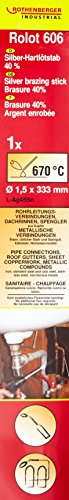 Rothenberger Industrial Rolot 606 – Silberhartlot, Durchmesser 1,5 mm, Länge 333 mm, flussmittelgefüllt, 1 Stab, 35606 - 2