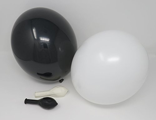 50 Luftballons je 25 schwarz & weiß Qualitätsballons 27 cm Ø (Standardgröße B85)