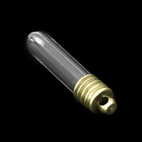 Pixnor 10ST Mini leeres Glas Tube Vials Charms Wunsch Flaschen Anhänger klar - 5