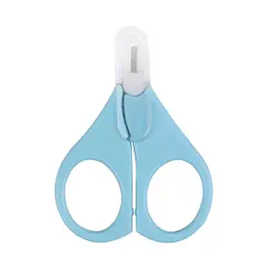 NIRVA WITH DEVICE OF WOMEN PICTURE Newborn Kids Baby Safety Manicure Nail Cutter Clippers Scissors in Blue Color