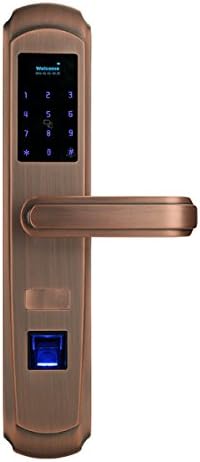 Smart Door Lock Code Swipe Fingerprint Keys 4 Kinds Of Unlocking Methods Anti-theft Fingerprints Door Locks,Copper-OneSize