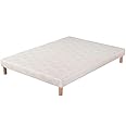 Sommier Volige Hévéa Sélection 80x190 - Bois Massif Avec 4 Pieds 15cm - Fabriqué En France - Livré En 1 Pièce
