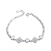 Produktbild XWH Damen Armband, einfache S925 Sterling Silber Klee Armband, Mode Vintage-Schmuck,1,925er Silber