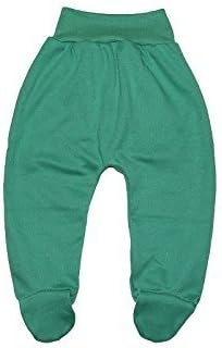 TLLC Footed Baby Girls Boys Leggings Trousers With Feet 100% Cotton (Grass Green, 86cm (12-18 Months))