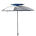 Produktbild Karry XXL Sonnenschirm Strandschirm 190 cm Durchmesser Sonnenschirmhalter Kohlefaser Pongee Aluminium eingebauter Windfang Schraubdorn für Strand Erde Rasen UV Schutz 30 Blau