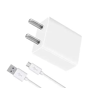 Charger for Vivo V9 Pro Charger Original Adapter Like Mobile Charger | Power Adapter | Wall Charger | Fast Charger | Android Smartphone Charger | Battery Charger | Hi Speed Travel Charger With 1 Meter Micro USB Cable Charging Cable Data Cable ( WHITE )