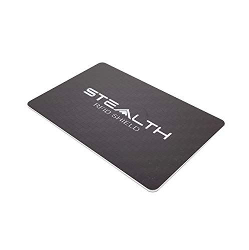 Stealth Shield - Maximum Strength RFID and NFC Blocking Device for Bank Card and Identity Protection | Wallet Security Against Illegal Contactless Credit Card Scanning (Black)