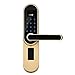 Produktbild XSWE Smart Door Lock, Biometric Fingerprint Electronic Smart Lock Code Touch Screen Digital Password Lock Key,Gold