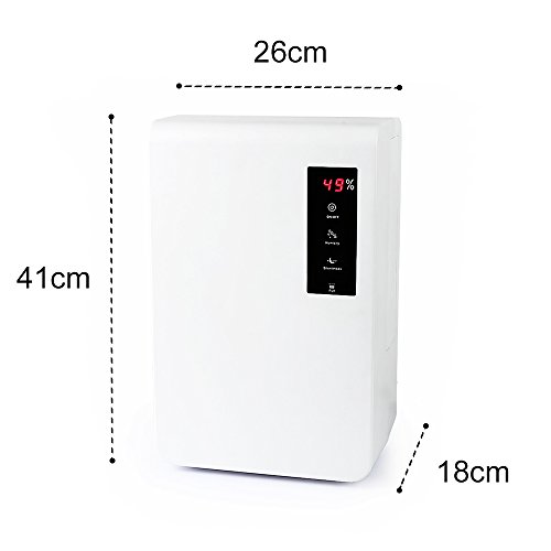 [Luftentfeuchter] LAGUTE Tragbarer Luftentfeuchter, 3000ml Wassertank, Feuchtigkeit 1500ml/24h, mit Hygrometer und Halbleiter (Leise, Weiß) - 8