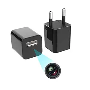 Spy 360 Camera USB Wall Charger Hidden Cameras Small Spy Cam for Home Mini Camera 1080p Full Hd Audio and Video Recorder, (Black)