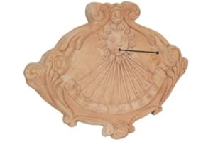 Biscottini Meridiana solare in terracotta Made in Italy | Meridiana da parete esterna 62x46x5 cm | Meridiana orologio da parete vintage