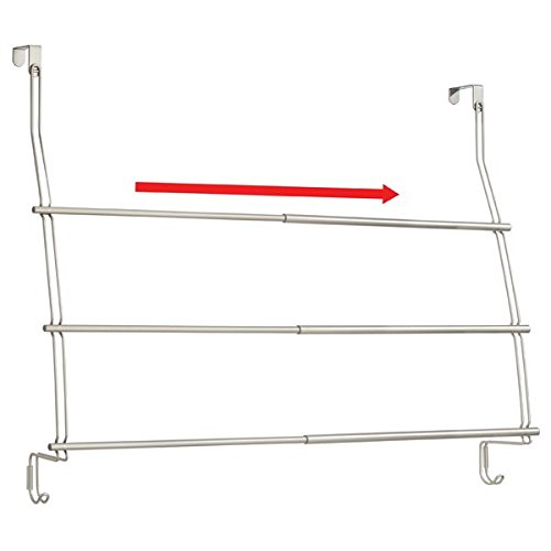 mDesign Handtuchhalter ohne Bohren montierbar – Handtuchhalter Tür-Befestigung einfach einzuhängen – als Duschhandtuchhalter, Badetuchhalter & für Kleidung – satiniert - 7