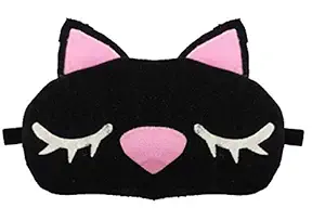 PRASJAL Cute Fur Cat Sleeping Eye Shade Mask Cover for Insomnia, Meditation, Puffy Eyes and Dark Circles II Soft & Smooth Travel Masks for Men Women Girls Boys Kids