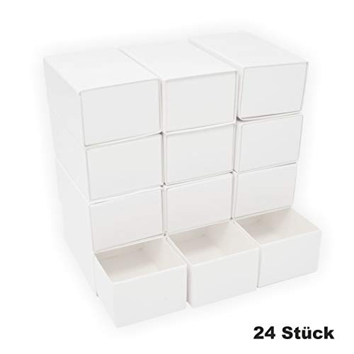 Preisvergleich Produktbild Streichholzschachteln blanco groß 24 Stück 80x50x35 mm weiß aussen und innen