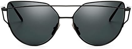 Women Fashion Twin-Beams Classic Metal Frame Mirror Sunglasses Cat Eye Glasses