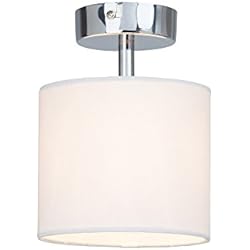Lámpara de techo; Lámpara de techo de foco, 1-lámpara de techo con pantalla de tela G9 max, 40 W
