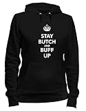 80% algodon 20% poliestere T-Shirtshock Sudadera con Capucha para Las Mujeras Negro TKC1255 Keep Calm and Buff UP