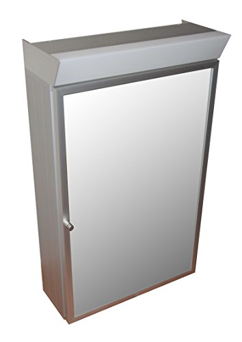 Preisvergleich Produktbild Spiegelschrank Aluset 50 Aluminiumspiegelschrank