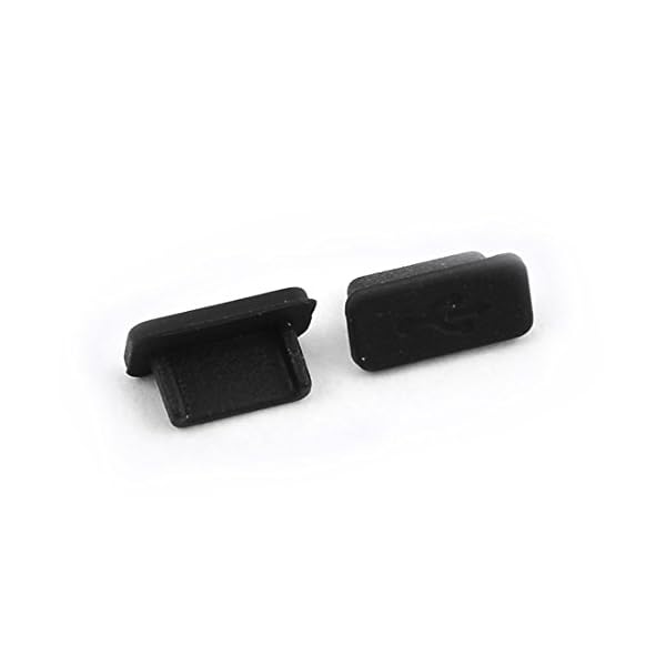 Sourcingmap® 20stk Gummi USB Typ C weiblich Anschluss Anti-Staub Abdeckkappe Telefon schwarz de – Bild 3