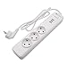 Price comparison product image Power Strips with 3 USB Ports 3 Way Outlets Surge Protector Europeean Power Socket with 1.8M Extension cord (White)