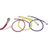 MasterCool 40372 Set of 3x180cm Nylon Barrier Hoses w/Automatic Shut-Off Valve Fittings (1/4"SAE)