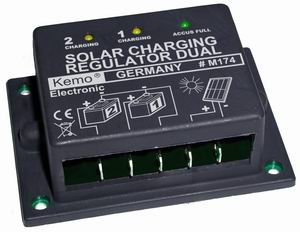 Kleiner Laderegler für Solarpanels und 1 oder 2 Akkus, 12 V, 16 A
