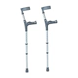NRS Healthcare Double Adjustable Crutches with Comfy Handle, Regular Height - Pair (Eligible for VAT relief in the UK)