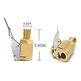 Material: Messing 2 STÜCKE Reifenfüllnippel Druckluft Auto Ventilstecker Ventil Momentstecker Mit Eingebaute Schürze Verhindert Luftlecks, Druck Bis Zu 25kg Messing Hebelstecker Ventilstecker Druckluft