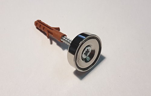 10 x Neodym-Ringmagnete/Senkmagnete/Topfmagnete, Durchmesser 20 mm, mit Senkung/Bohrung inkl. 10 Schrauben und Dübel - 3