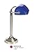 Produktbild Wunderschöne Schreibtischleuchte mit Glaskristallschirm, Bankerlampe in Silber/Blau, H 40cm, D 26cm, Nickel LB20 BL