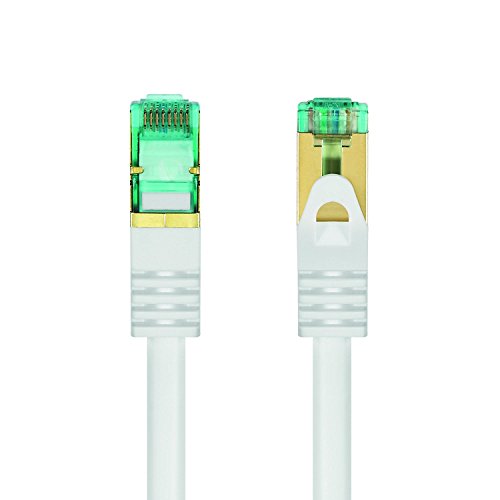 adaptare AD-67423 RJ45 Ethernet-Netzwerkkabel (S/FTP, PIMF, CCA AWG26/7), mit Cat7 Rohkabel 20,0 m, weiß - 4