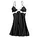 Produktbild MIRRAY Damen Kabellos Camis Nachtwäsche Dessous Pyjamas aus Seidenkleid Sling Pyjamas (Schwarz,3XL)