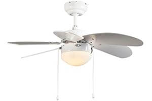 Qazqa fresh - Ventilateur de plafond - 1 lumière - Ø 800 mm - Blanc - Moderne - éclairage intérieur - Salon I Chambre I Cuisine I Salle à manger