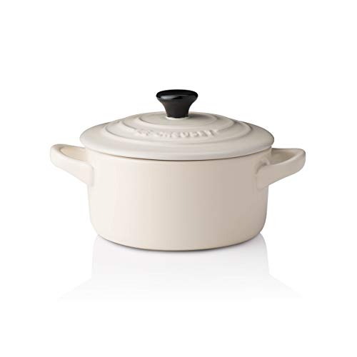 LE CREUSET Mini cocotte, Redonda, 10 x 5 cm, Cerámica de gres, Crema, 200ml