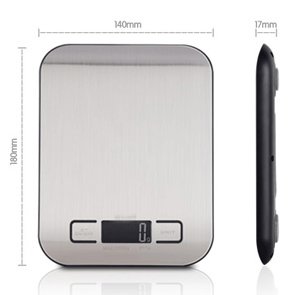 G&G 5kg/1g KI Küchenwaage AAA Batterien Briefwaage Feinwaage – Nur 17mm hoch(Schwarz) - 3