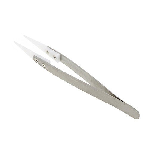 TOOGOO(R) Keramik Pinzette mit Edelstahl Handgriff Hitzebestaendige Saeurebestaendig Spitzpinzette - 6