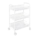 Produktbild Rollwagen mit mehreren Etagen und abnehmbarem beweglichem Metallregal mit flexiblen Rädern für Make-up Friseursalons Schönheitssalons Zuhause