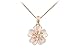 Produktbild Veuer Schmuck für Damen goldene Hals-Kette Blumen-Anhänger Opal Schmuck-Stein Rosé-Gold Vergoldet mit Strass-Stein Blüte Geschenk zu Weihnachten für Frauen, die Freundin, Ehe-Frau VF249