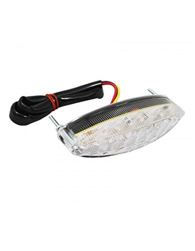 Faro Trasero Ovalado de LED para Moto Adaptable ajp 50 pr2, 125 pr3-pr4, 250 pr5-daelim 125 besbi Blanco - Opción p2r