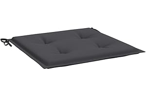 vidaXL Cojines de Sillas de Jardín 2 uds, Cojín Antideslizante de Asiento, Cojín Impermeable, Almohada para Patio, Tela Oxford Antracita 50x50x3 cm