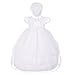 Dressy Daisy Baby Girls' Beaded Organza Baptism Christening Gown Dress With Bonnet Infant Size 6-12 Months White