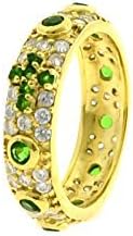 Ring Rosary Base Golden Stones Green