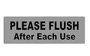 signEver Flush After Each Use 3mm Sign Board Bathroom Toilet Signage Hotel Business (12w X 4h inch) (Grey)