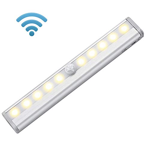 Preisvergleich Produktbild Kabellose Bewegungsmelder-Licht, LED-Nachtlicht, batteriebetrieben, Magnetstreifen, zum Aufkleben unter Schrank, Schrank, Schrank, Schrank Zählen, Schuppen, Treppen, gelb