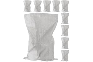 A&A SUPPLIES UK - 10 x Strong Woven Rubble Builder White Rubbish Bags 50 X 80 CM Sacks - Builders Garden Waste Bag - Heavy Duty Polypropylene PP DIY White Jumbo Sack 20 X 30 inches (10)