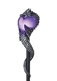 stafford Unlock the true magic of your costume with this Wizard Staff costume accessory! Made of black and silver molded plastic, this enchanting accessory is topped off with a dragon mounted alongside a mystical purple orb. A great addition to a Gandalf costume or as the focal piece for your own custom wizard look this Halloween!
