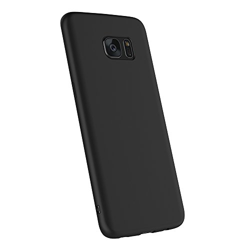Funda Samsung Galaxy S7 Edge  AICEK Negro Silicona Fundas para Samsung S7 Edge Carcasa Galaxy S7 Edge Negro Silicona Funda Case  5 5  