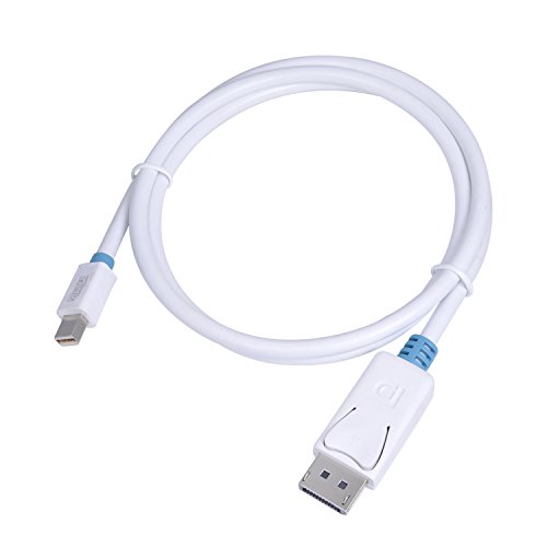 MutecPower 1 meter Mini DisplayPort (DP) männlich auf DisplayPort (DP) männlich Kabel – 4K Ultra HD – Weiß – 1m Mit 3 Kabelbinder - 2