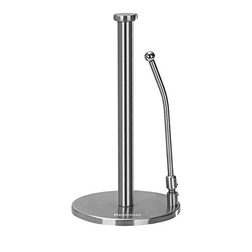 Portarrollos Cocina,Portarrollos Papel Higienico,Poste 33.5cm Acero Inoxidable Base Antideslizante ( papel de cocina, papel aluminio y papel film ) Ideal...